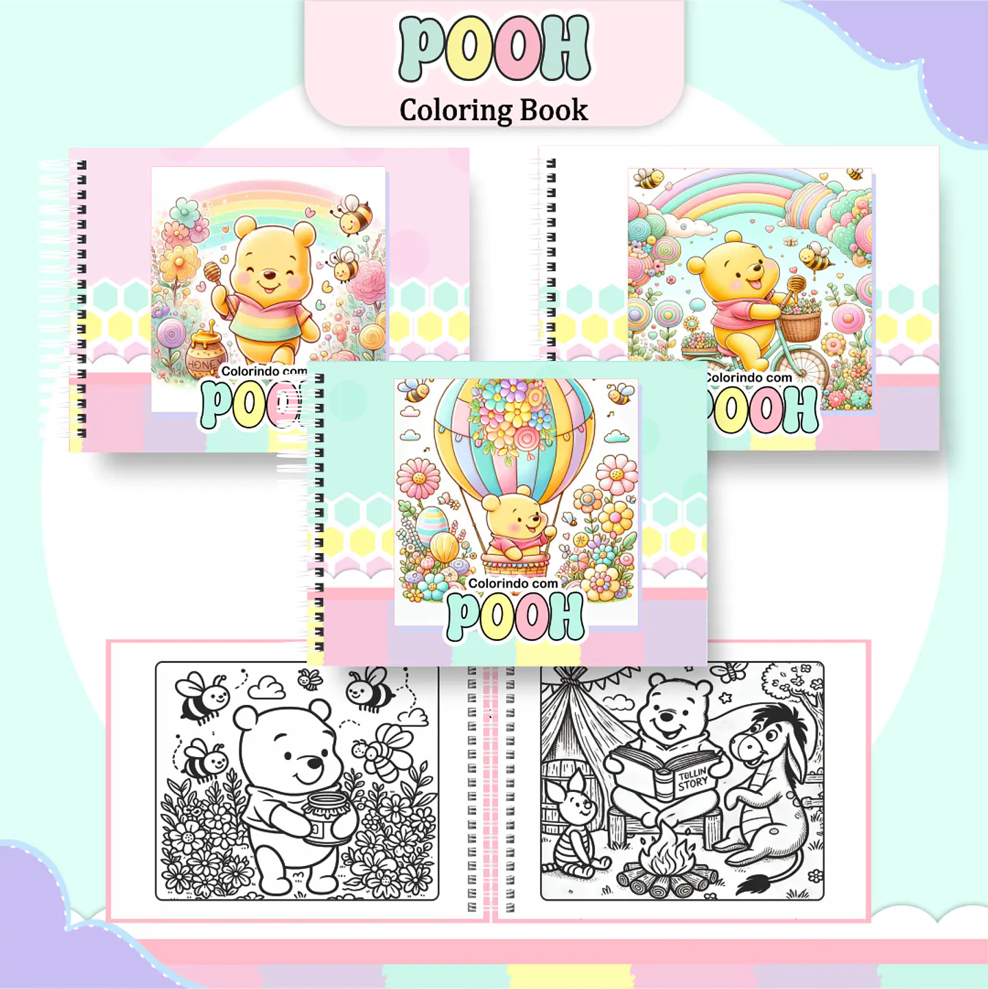 Pack Livros de Colorir 1 (30 Temas) - Encadernação 7