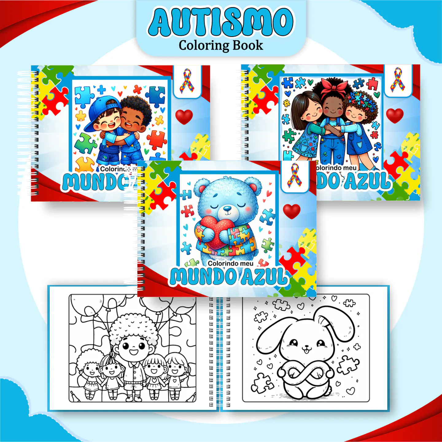 Pack Livros de Colorir 1 (30 Temas) - Encadernação 9