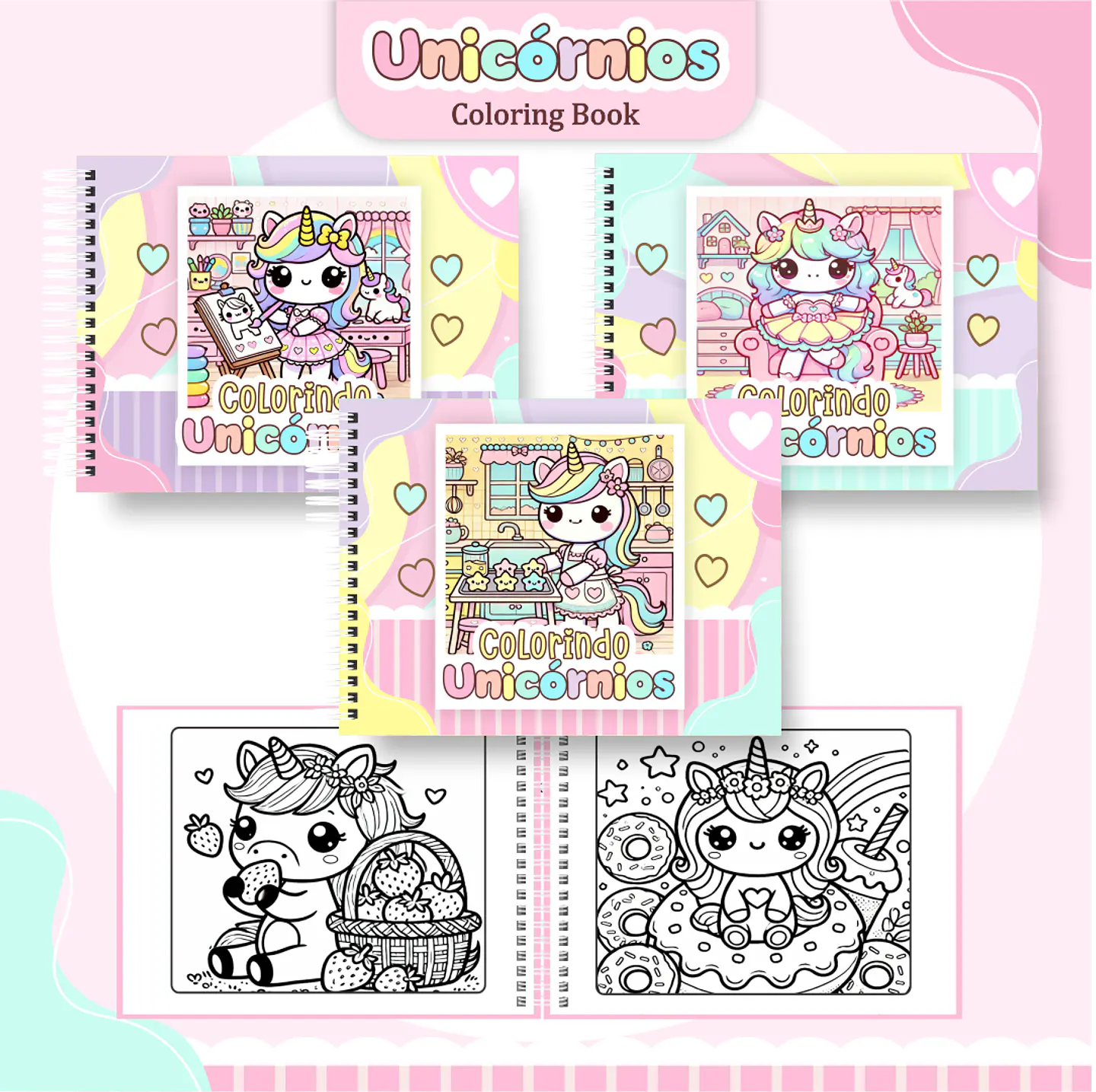 Pack Livros de Colorir 1 (30 Temas) - Encadernação 13