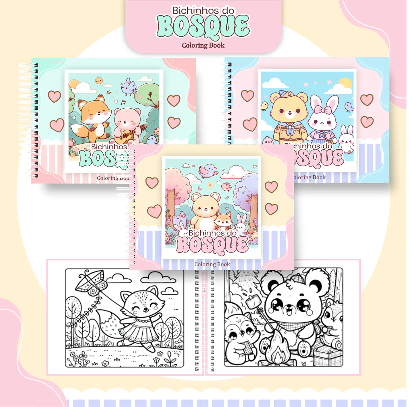 Pack Livros de Colorir 1 (30 Temas) - Encadernação 19