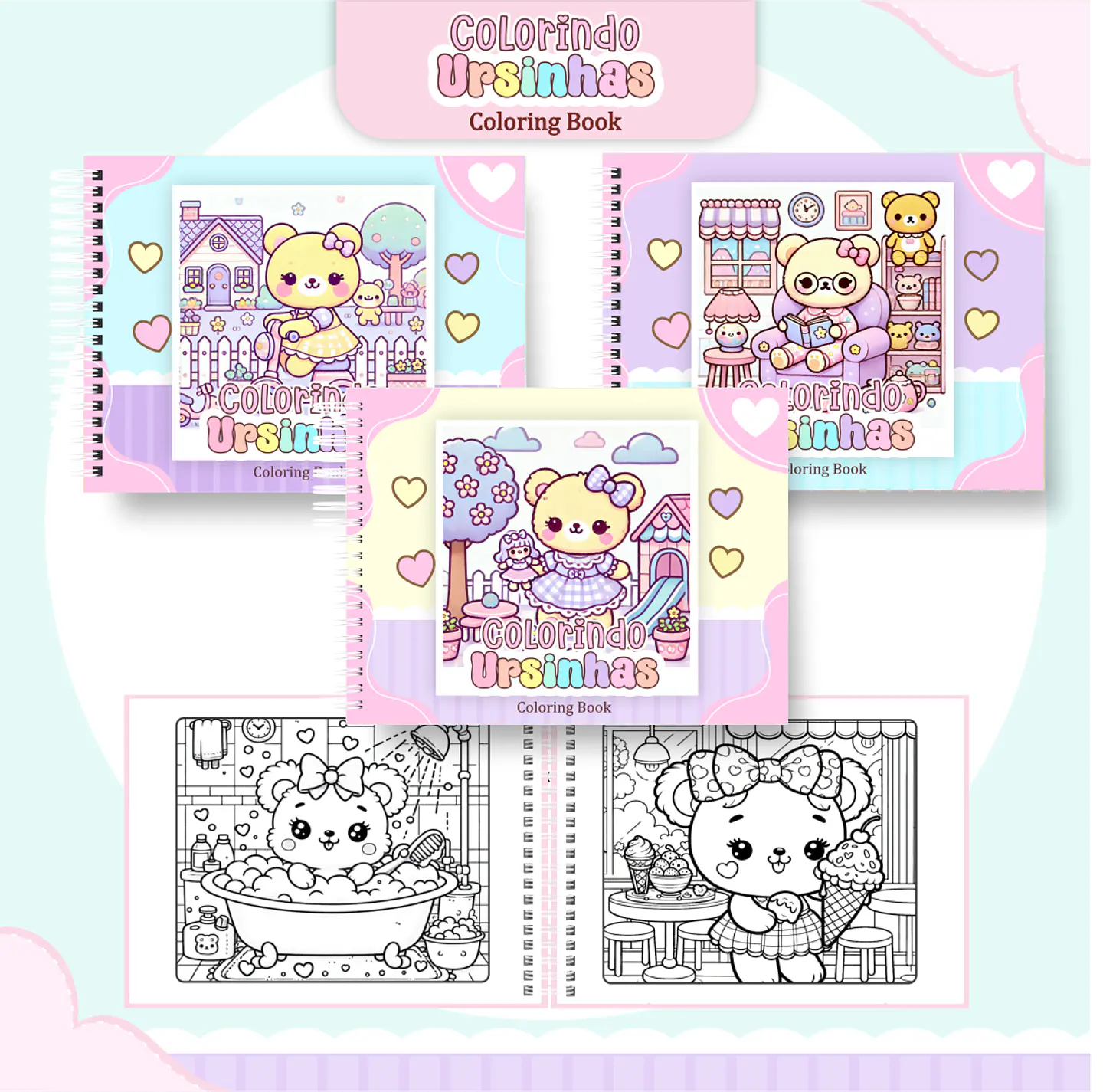Pack Livros de Colorir 1 (30 Temas) - Encadernação 20