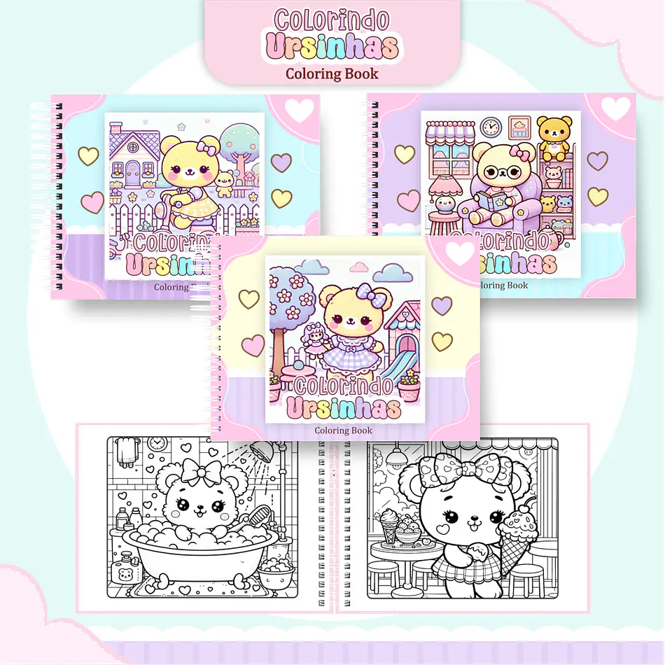 Pack Livros de Colorir 1 (30 Temas) - Encadernação 20