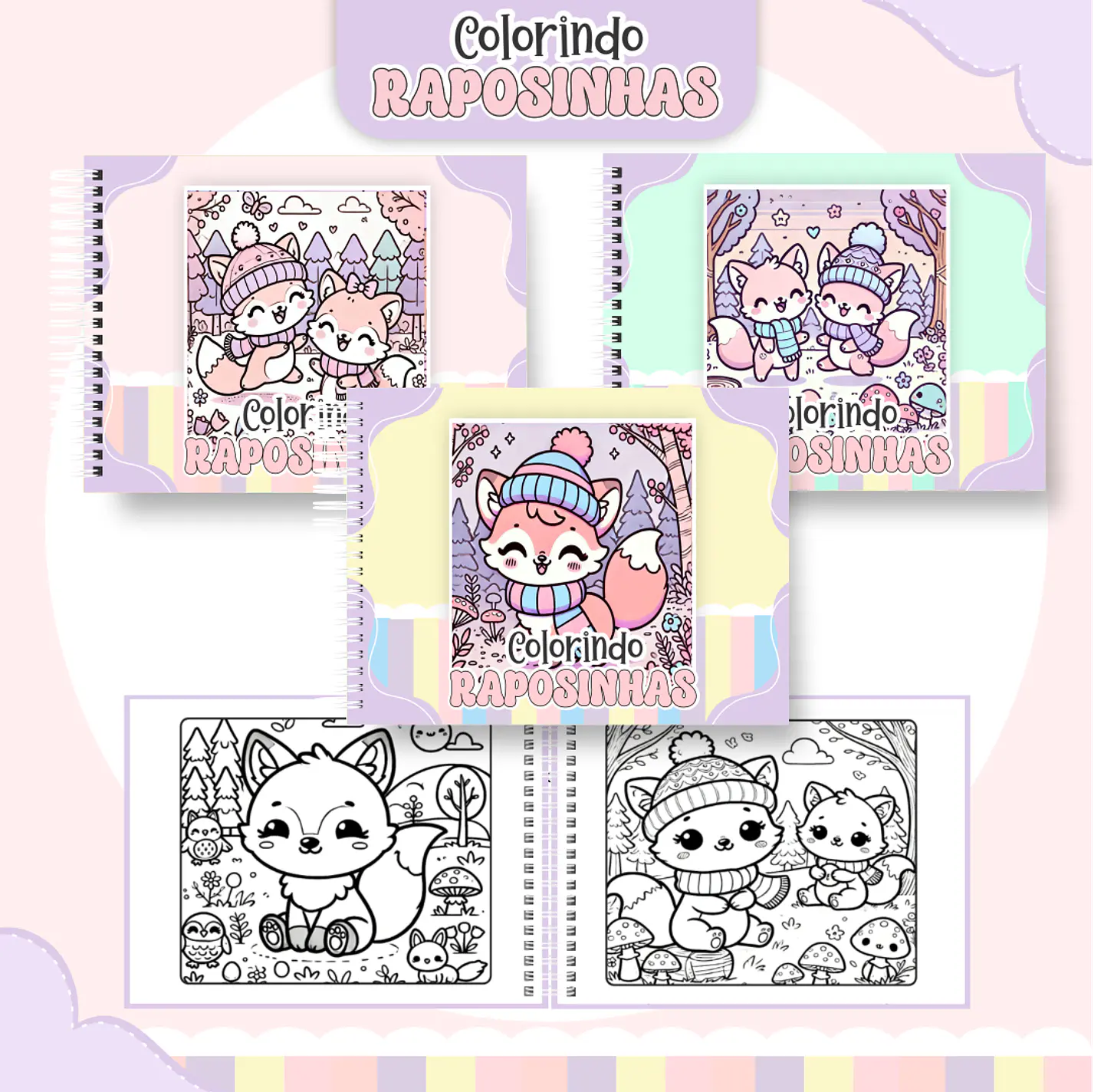 Pack Livros de Colorir 1 (30 Temas) - Encadernação 25