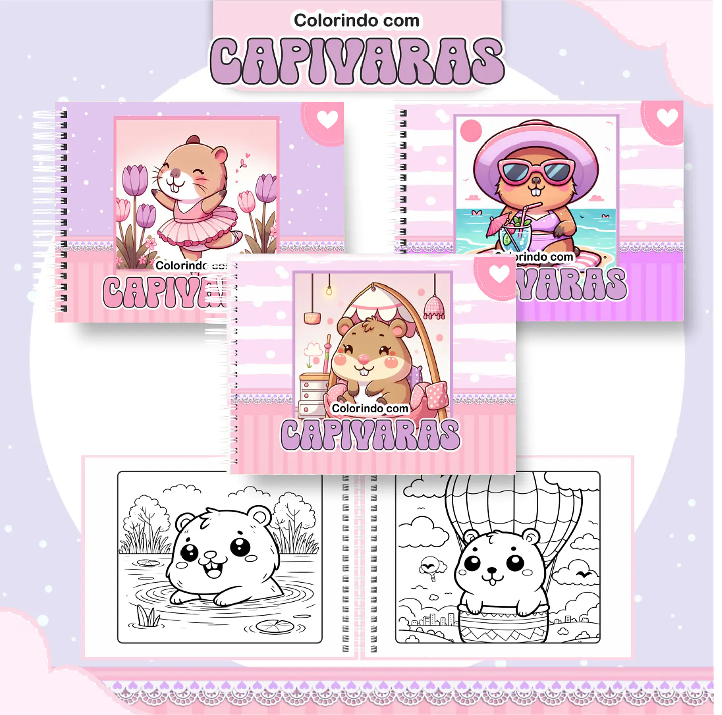 Pack Livros de Colorir 1 (30 Temas) - Encadernação 32