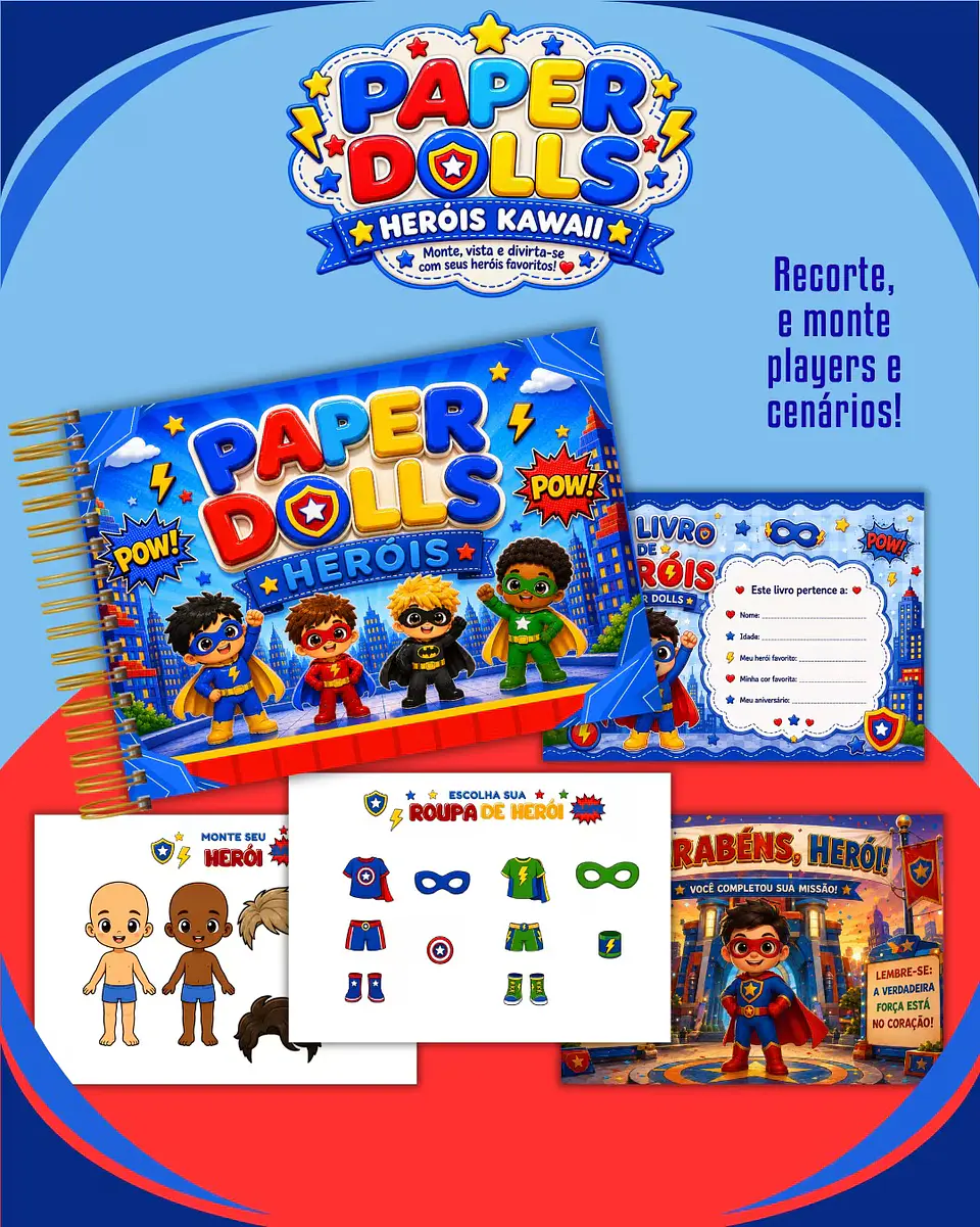 Combo Paper Dolls Colorido (30 Temas) 11