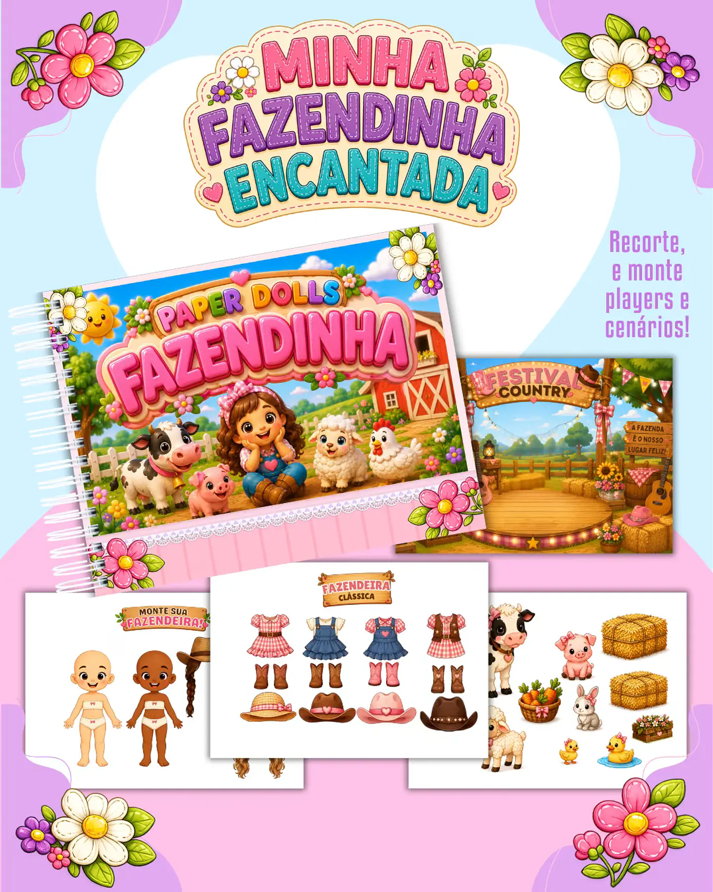 Combo Paper Dolls Colorido (30 Temas) 24