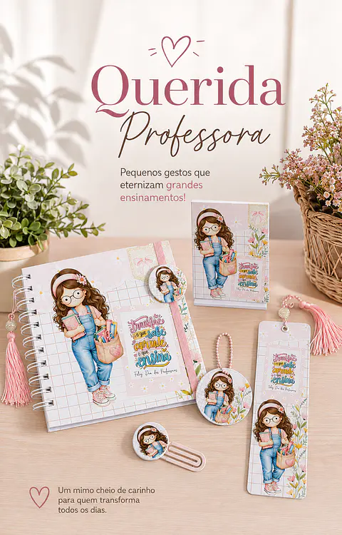 Caderno e Bloquinho - Dia dos Professores