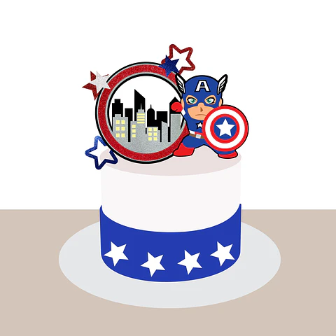 Topo de Bolo - Capitão America 