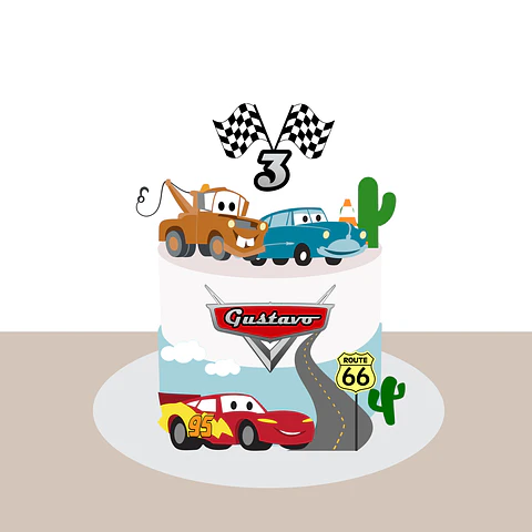 Topo de Bolo - Carros