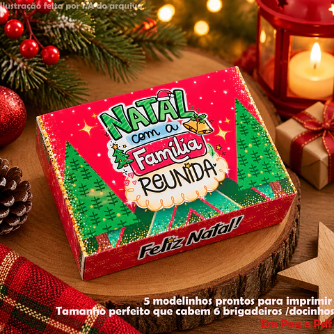 Caixa para 6 Doces - Natal