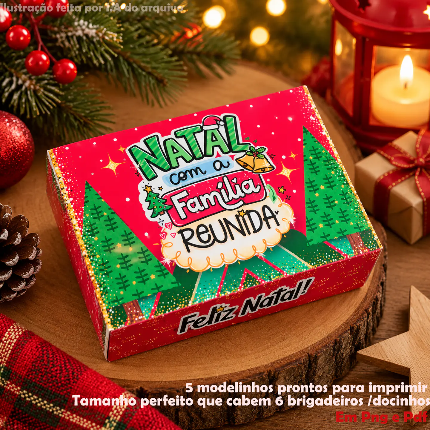 Caixa para 6 Doces - Natal 1