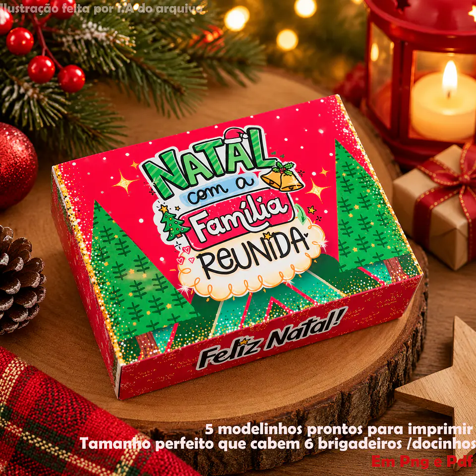 Caixa para 6 Doces - Natal 1