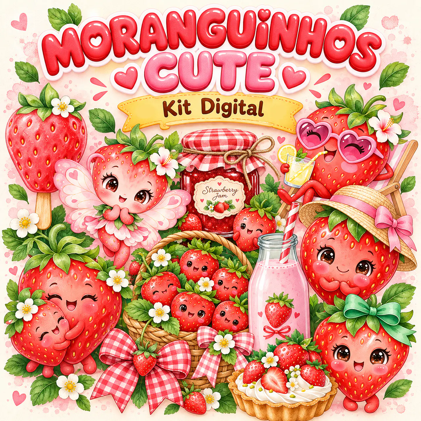Moranguinhos Cute - Kit Digital 1