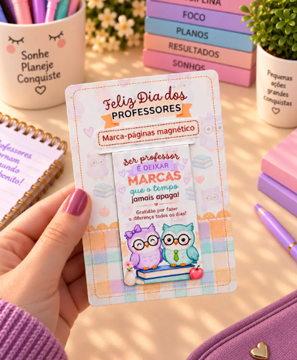 Marca Páginas Magnético e Cards - Dia dos Professores 3