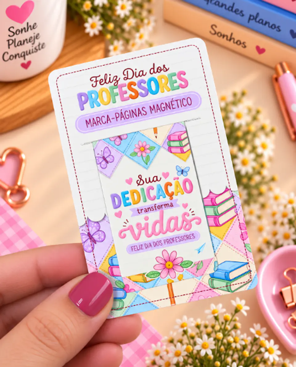 Marca Páginas Magnético e Cards - Dia dos Professores 6