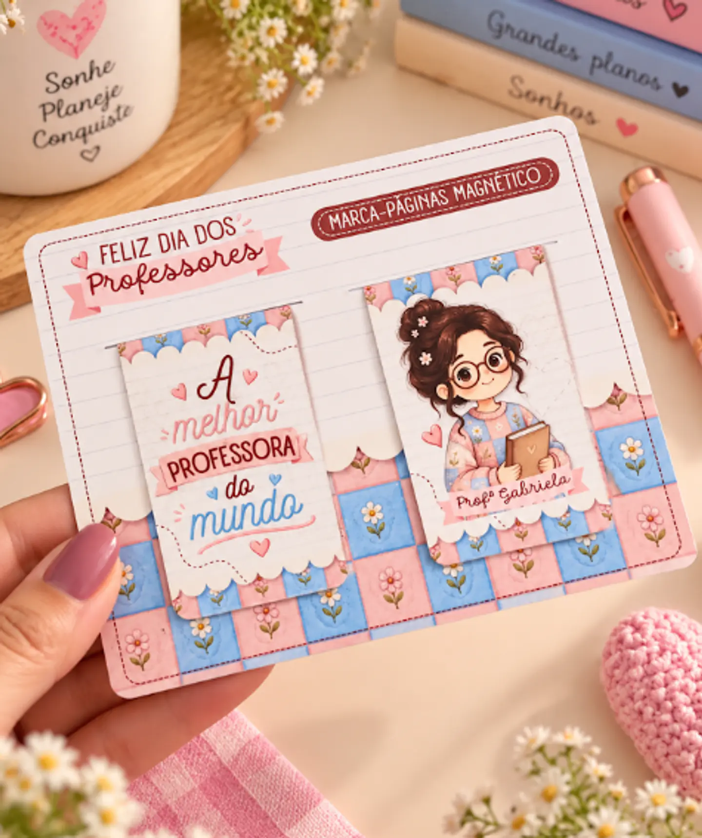 Marca Páginas Magnético e Cards - Dia dos Professores 1