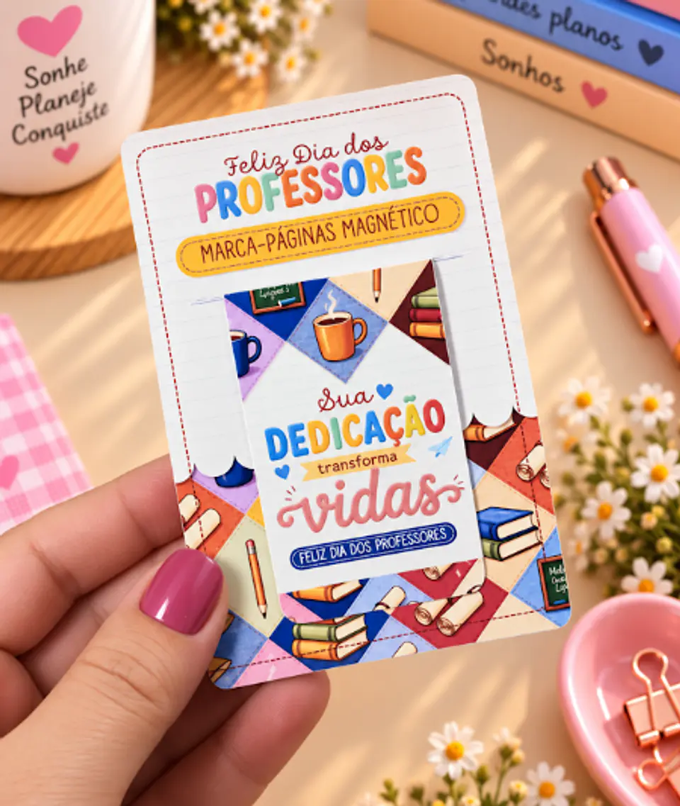 Marca Páginas Magnético e Cards - Dia dos Professores 7