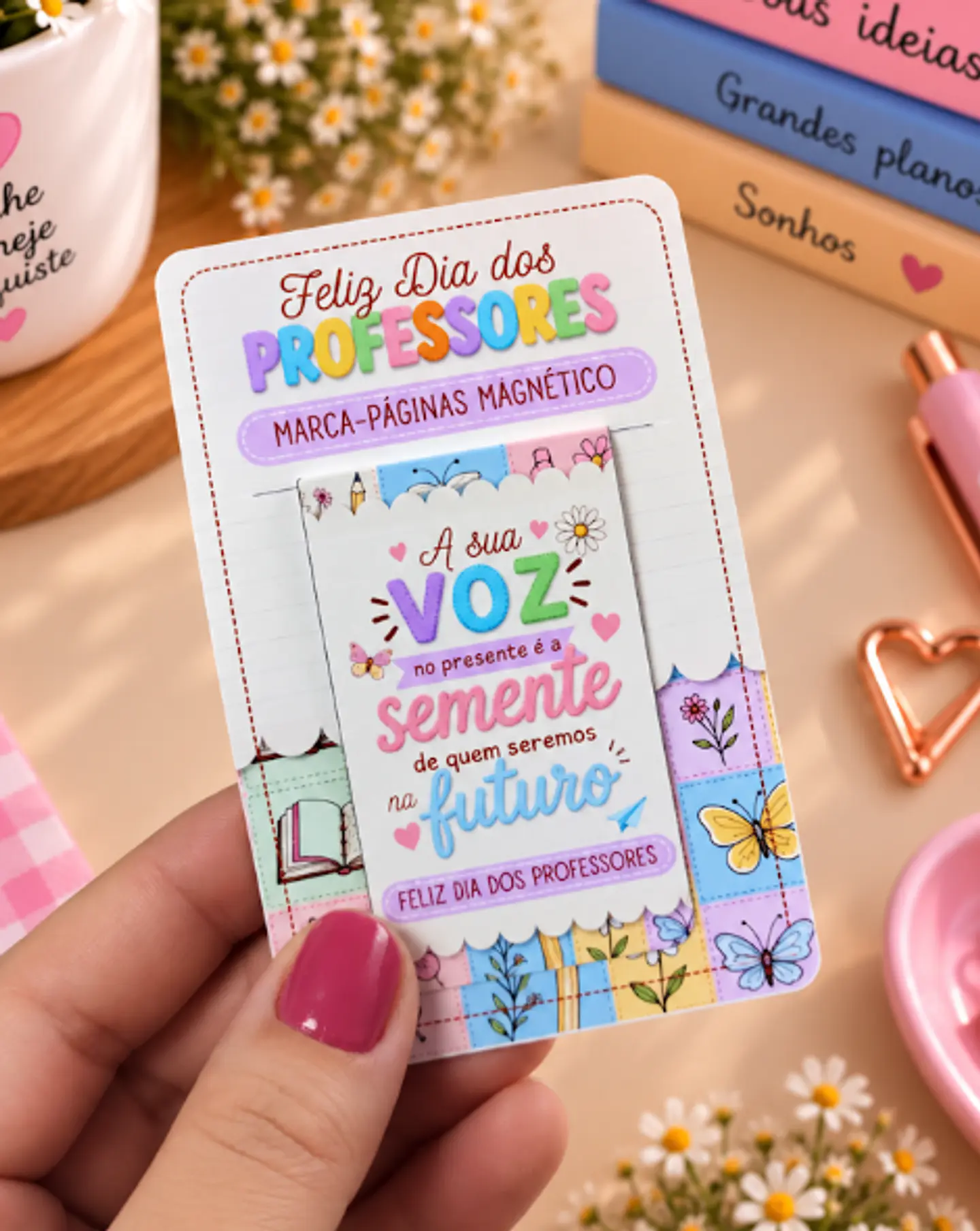 Marca Páginas Magnético e Cards - Dia dos Professores 10