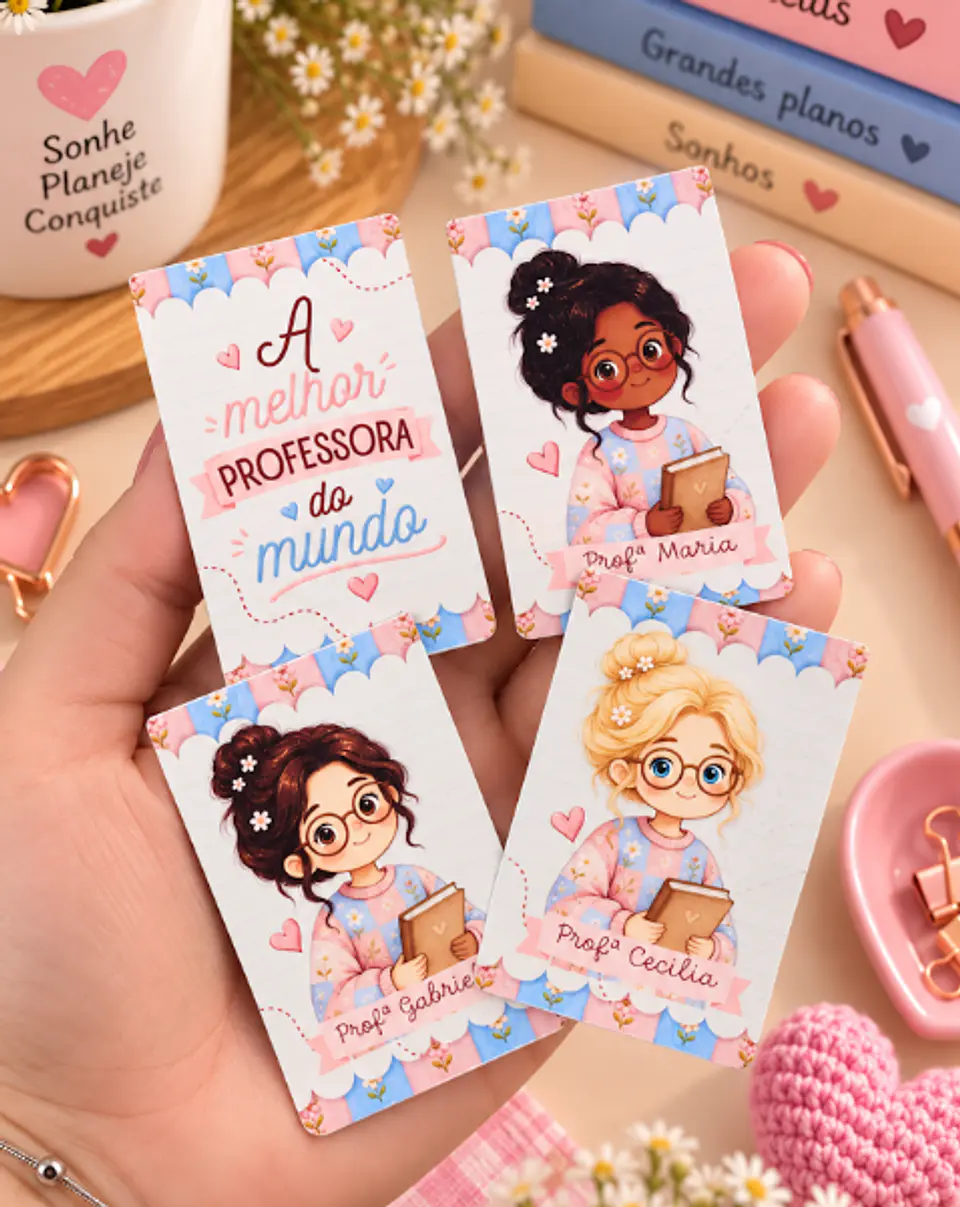 Marca Páginas Magnético e Cards - Dia dos Professores 3