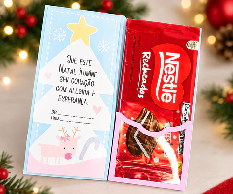 Embalagem Barra de Chocolate - Natal
