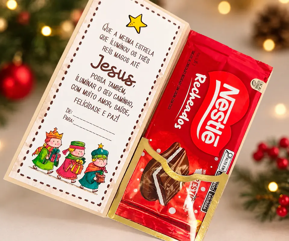 Embalagem Barra de Chocolate - Natal 1