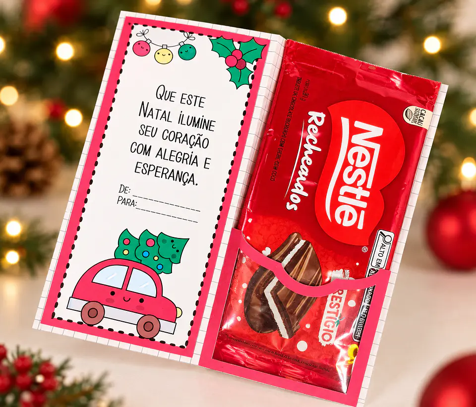 Embalagem Barra de Chocolate - Natal 2