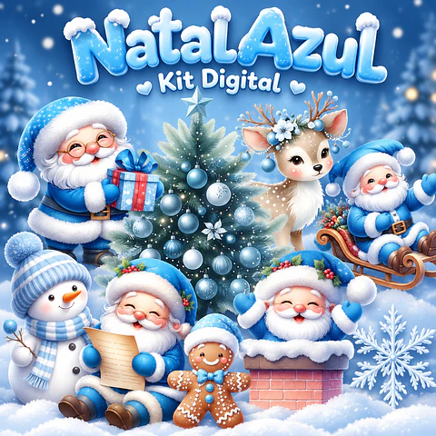 Natal Azul - Kit Digital