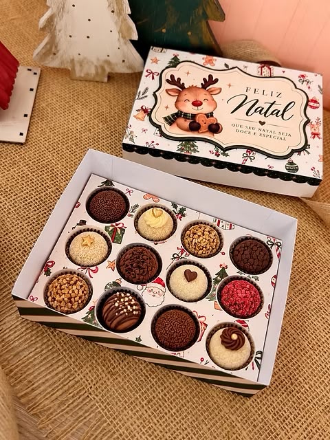 Caixa para 12 Doces - Natal 1