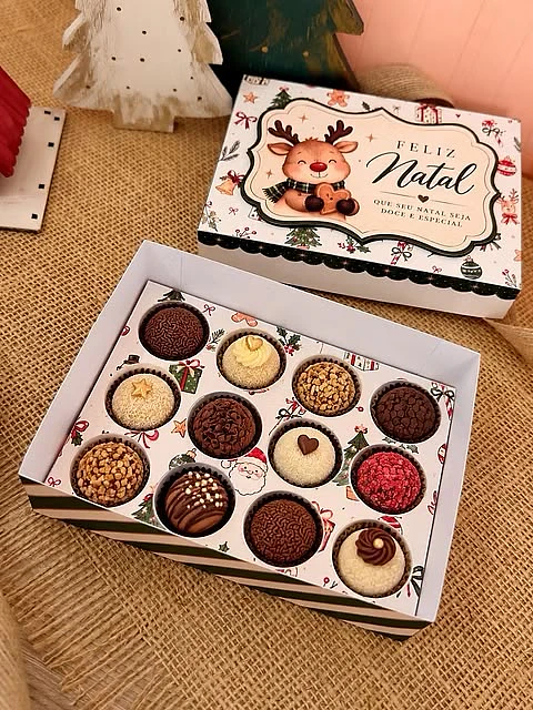 Caixa para 12 Doces - Natal