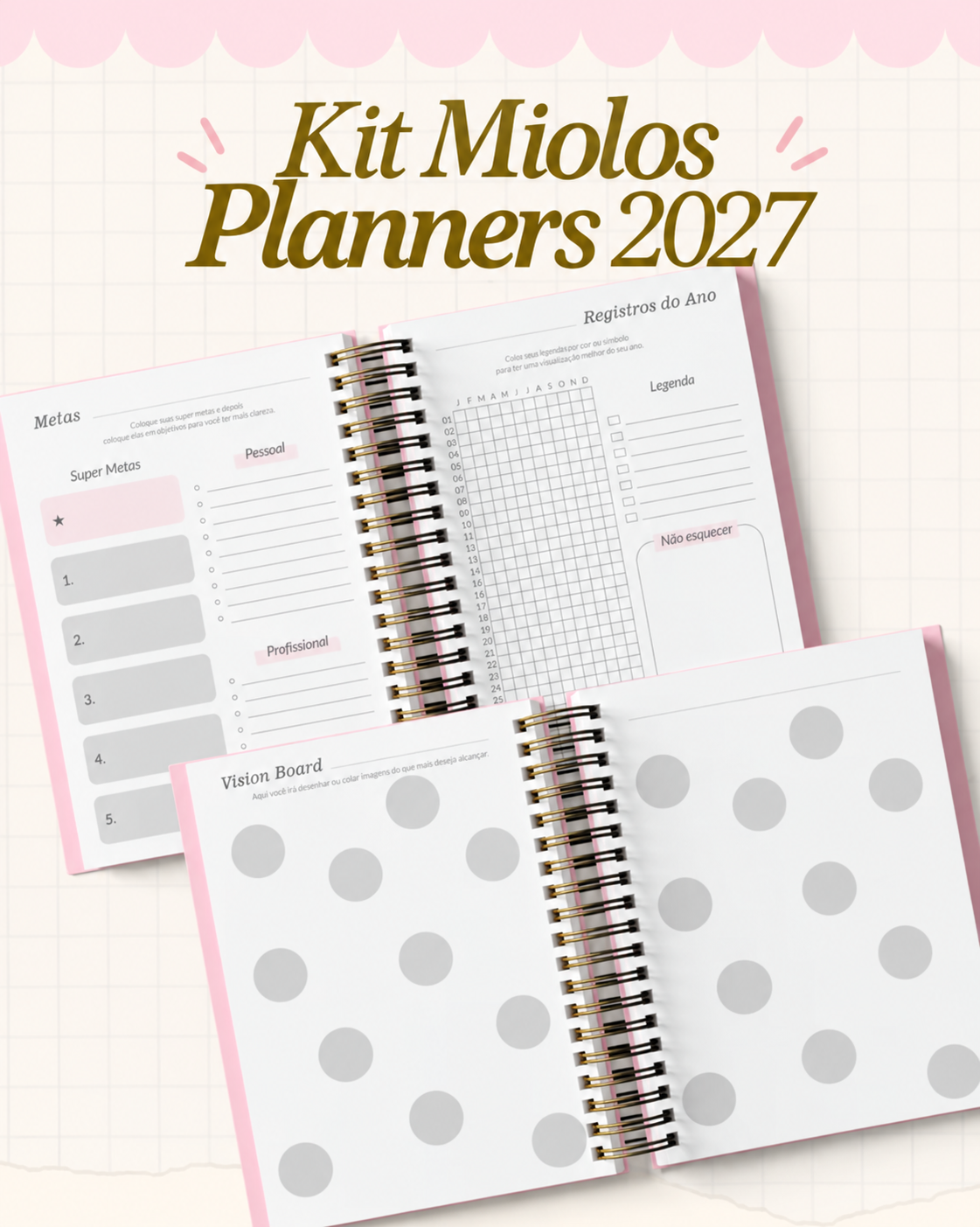 Combo Miolos Planners 2027 - Encadernação 1
