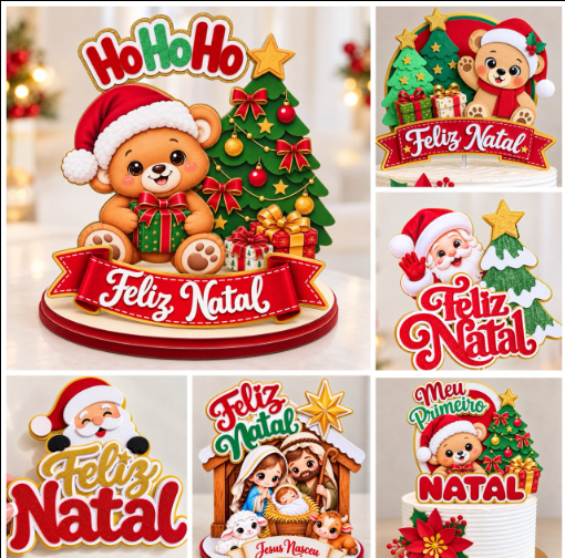 Combo Natal - 16 Topos de Bolo 1