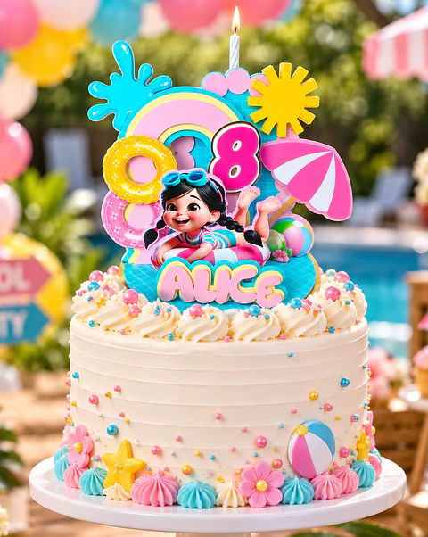 Pool Party - Topo de Bolo Cenário