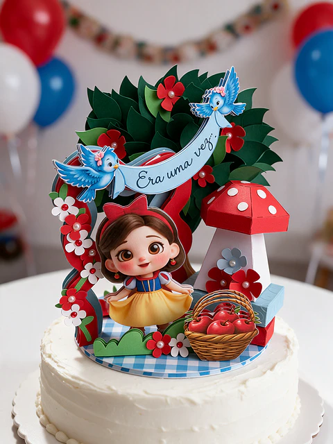 Branca de Neve - Topo de Bolo Cenário