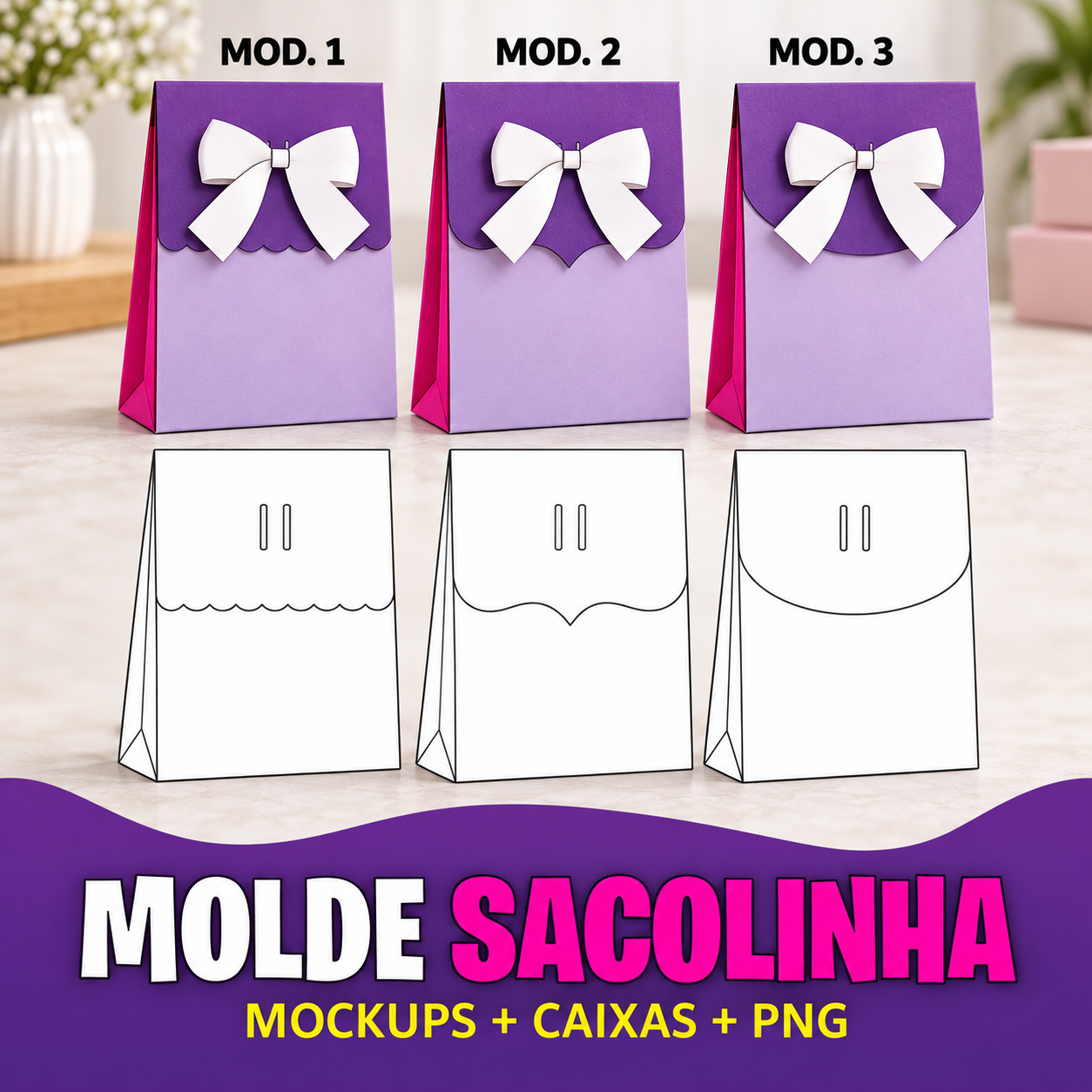 Molde Sacolinhas - Arquivo de Corte   1