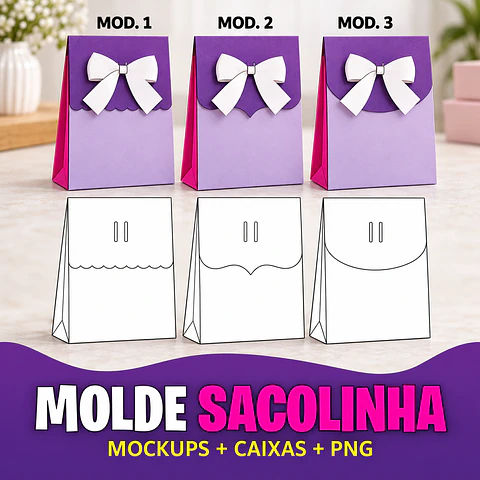 Molde Sacolinhas - Arquivo de Corte  