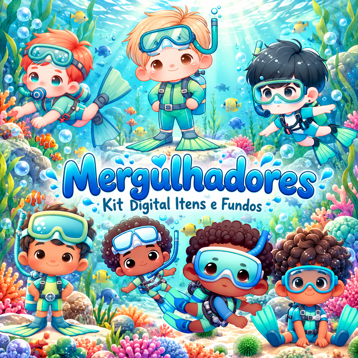 Mergulhadores Mascotinhos - Kit Digital 1