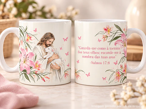 Caneca Salmos 17:8 - Sublimação