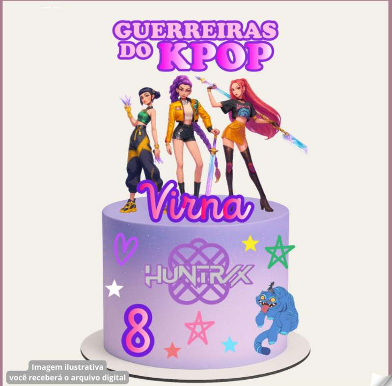 Topo de Bolo - Guerreiras do K-Pop 1