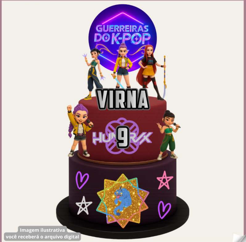 Topo de Bolo - Guerreiras do K-Pop 1
