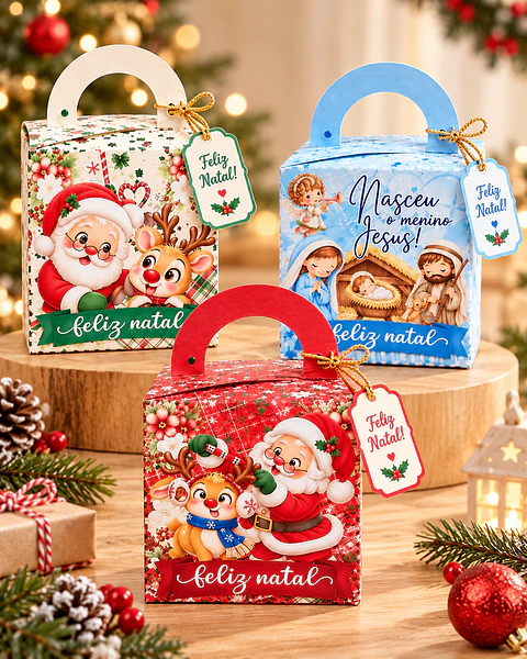 Caixa Mini Panetone 80g - Natal
