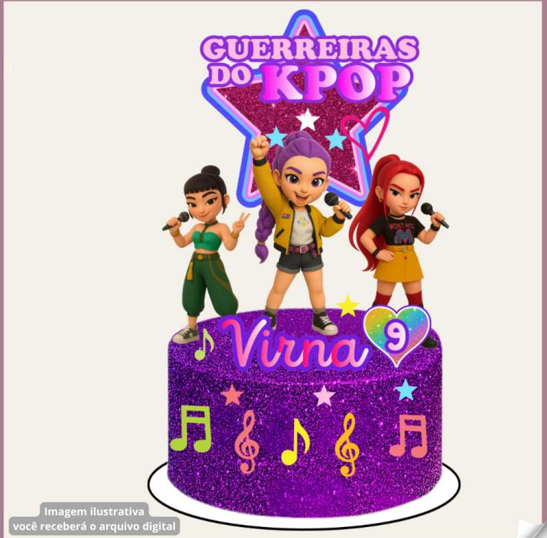 Topo de Bolo - Guerreiras do K-Pop 1
