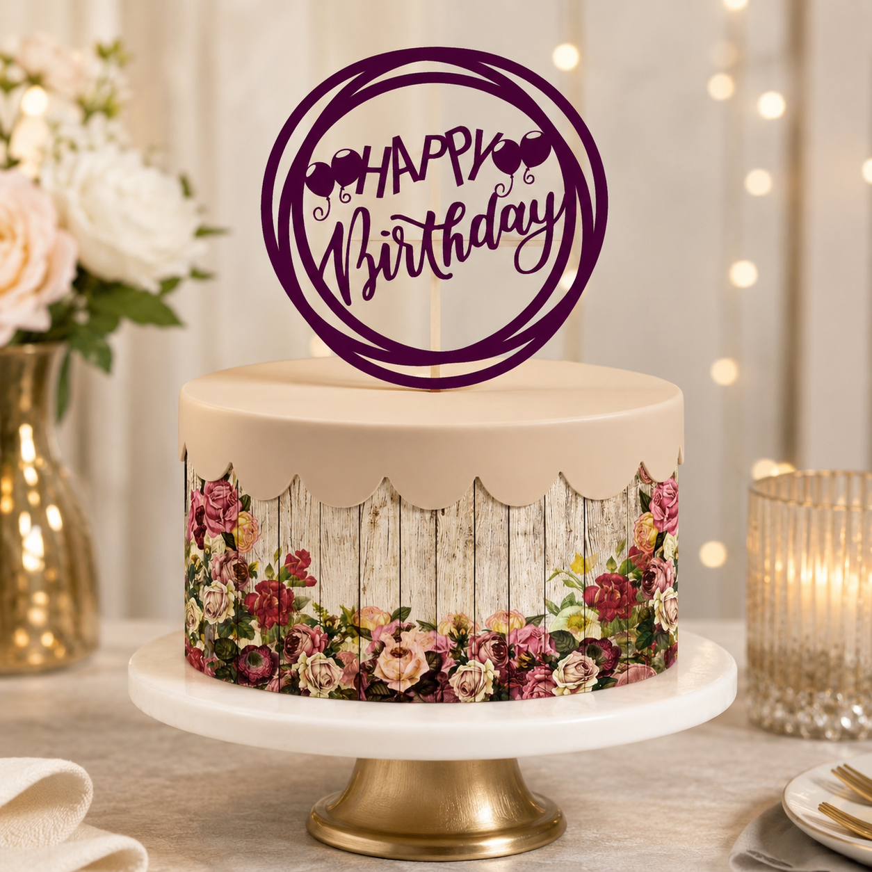 Topo de Bolo - Happy Birthday 1
