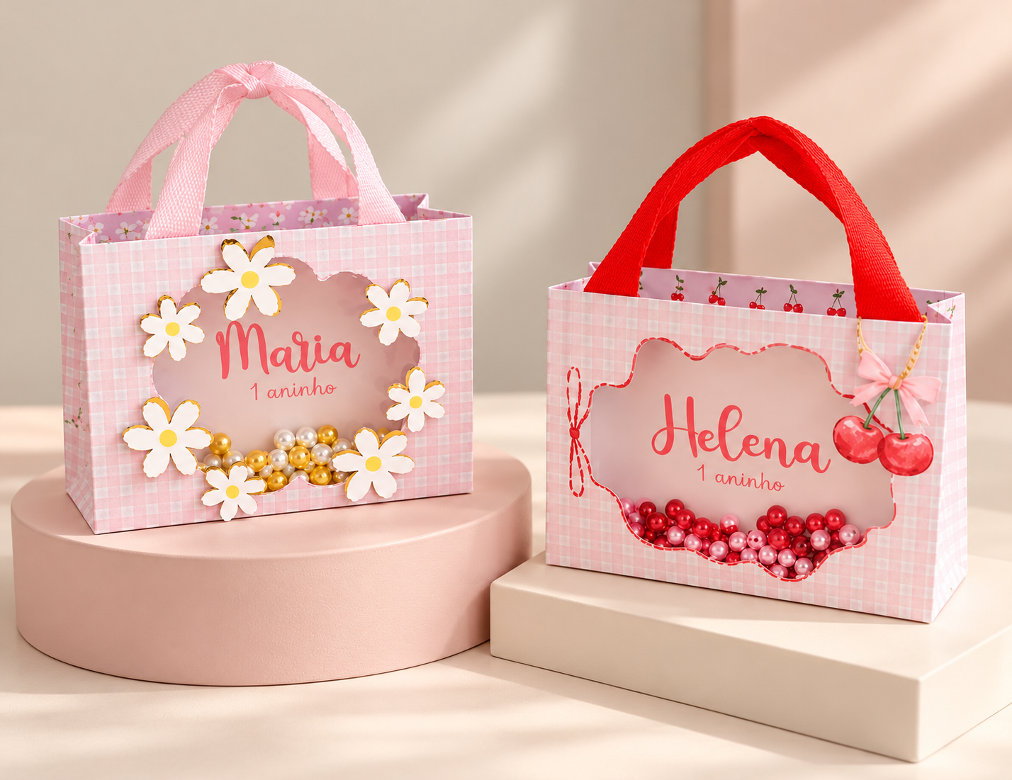 Sacolas Luxo - Cerejinhas e Margaridas 1