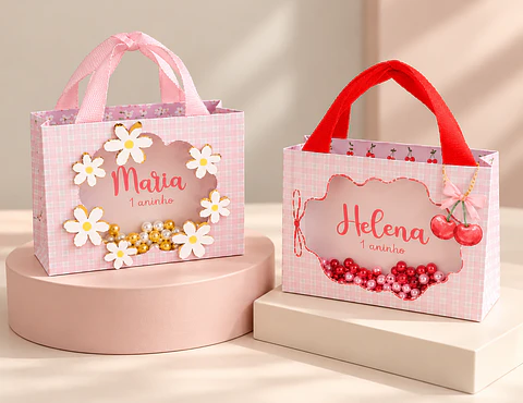 Sacolas Luxo - Cerejinhas e Margaridas
