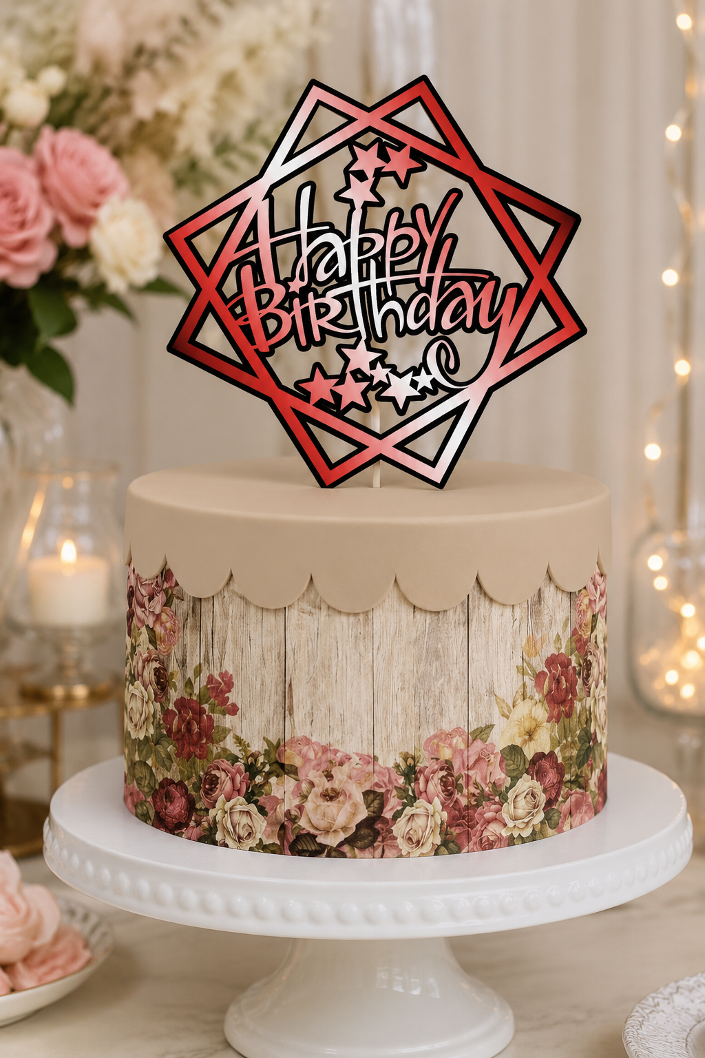 Topo de Bolo - Happy Birthday 1