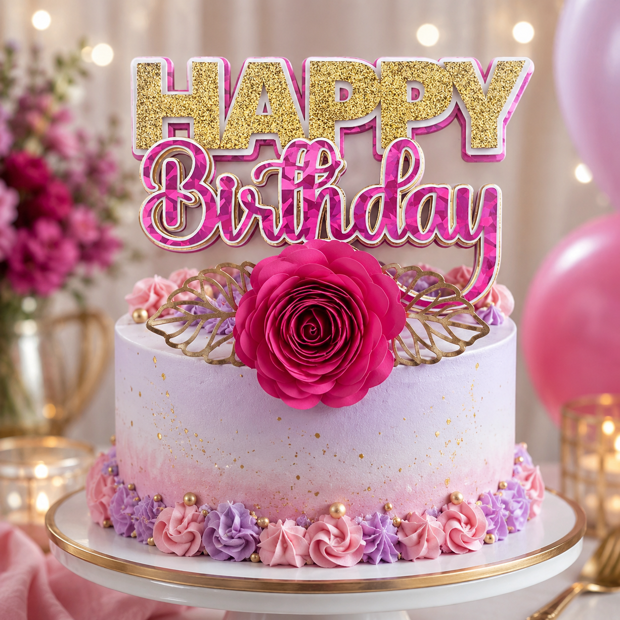 Topo de Bolo - Happy Birthday 1