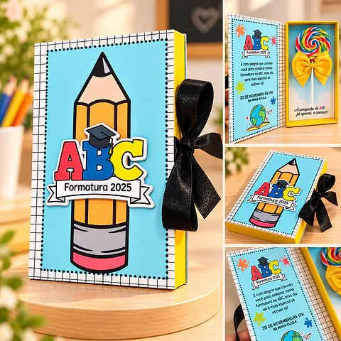 Convite ABC Unissex - Arquivo de Corte   