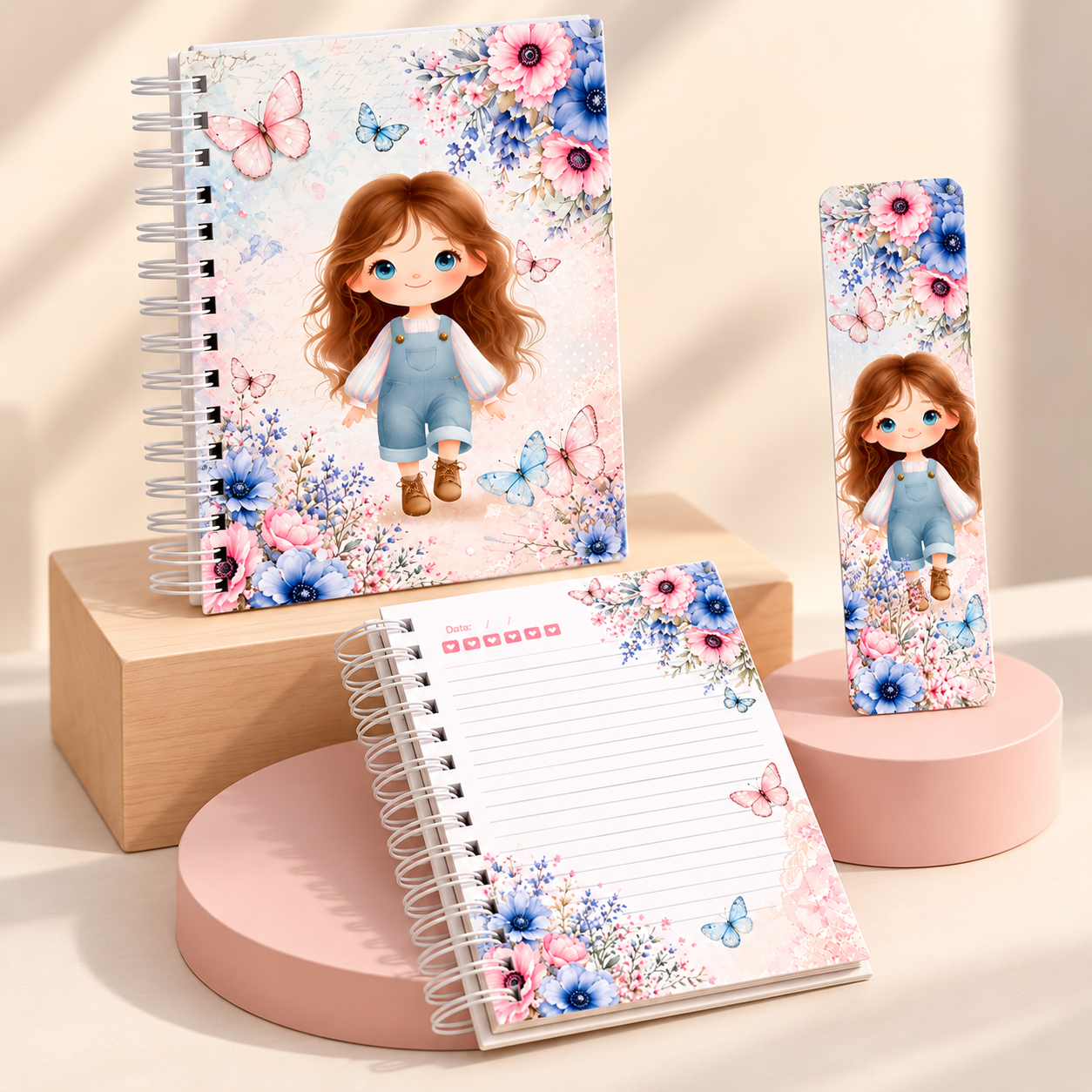 Caderno A5 - Menina Floral 1