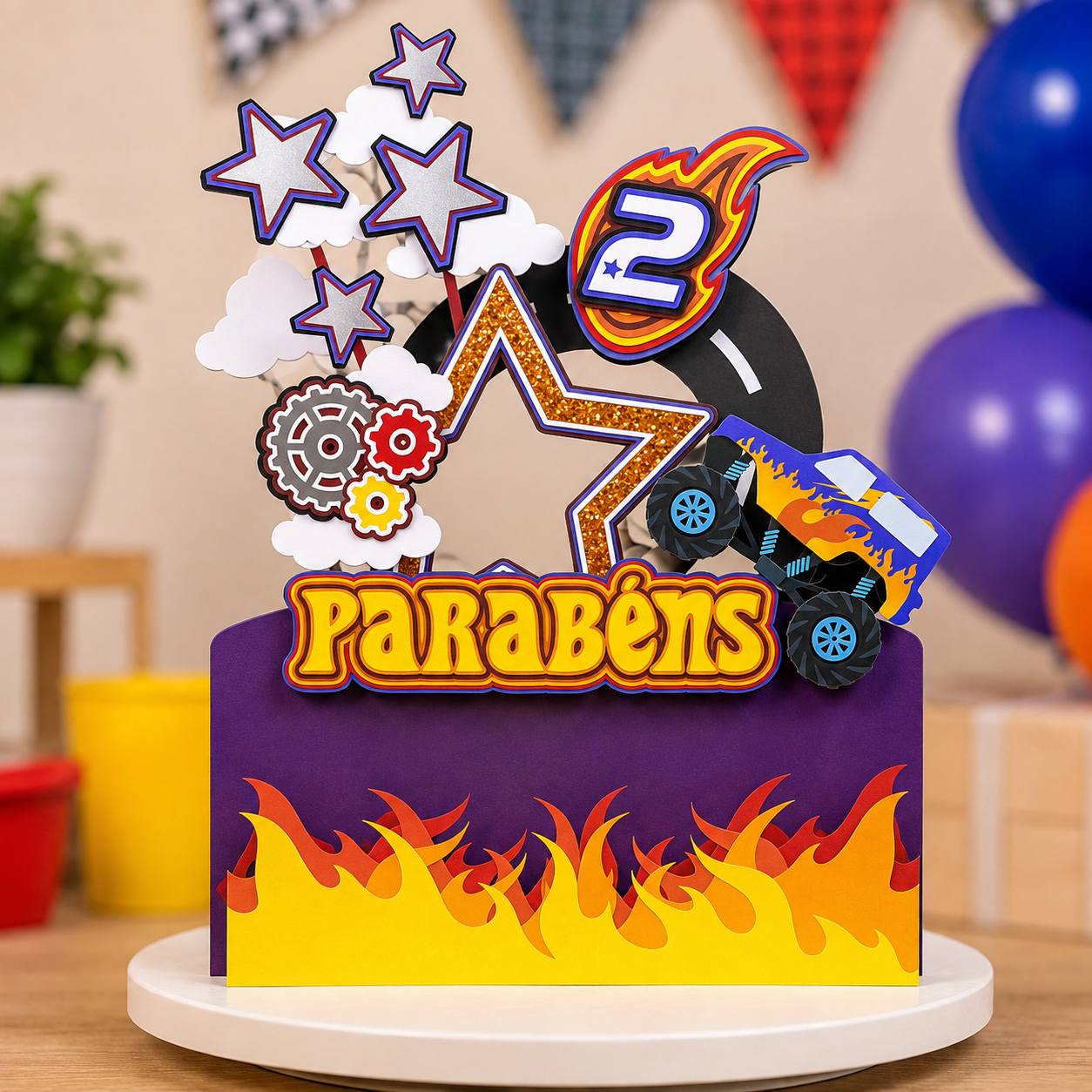 Topo de Bolo - Hot Wheels 1