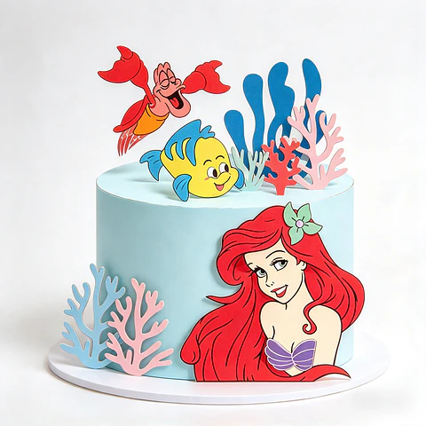 Topo de Bolo - A Pequena Sereia Ariel